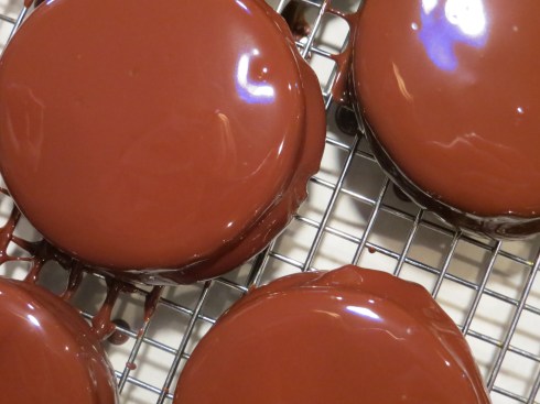 Can you see my reflection in the chocolate? It was so shiny when it was first poured!